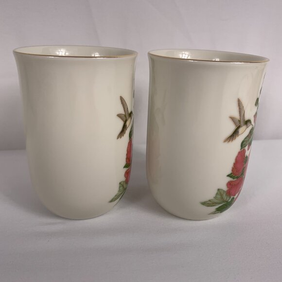 Otagiri Coffee Mugs Floral Hummingbirds Gibson Greeting Cards Lot of 2 - Picture 2 of 9